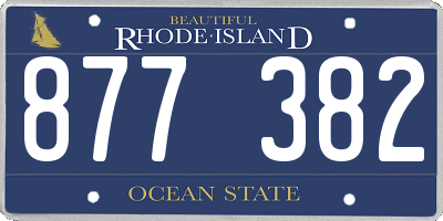 RI license plate 877382