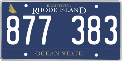 RI license plate 877383
