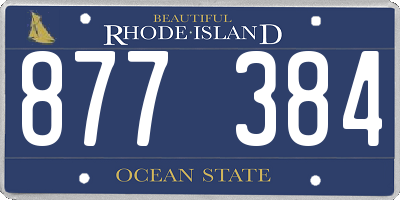 RI license plate 877384