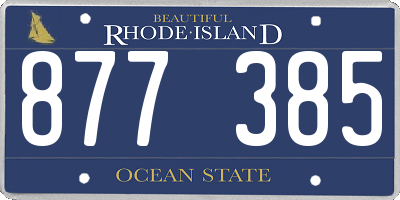 RI license plate 877385