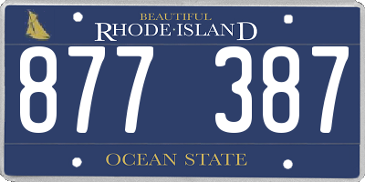 RI license plate 877387