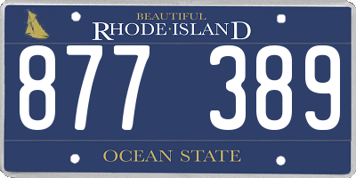 RI license plate 877389