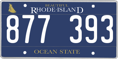 RI license plate 877393