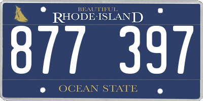 RI license plate 877397