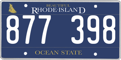 RI license plate 877398
