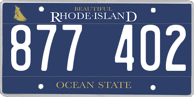 RI license plate 877402