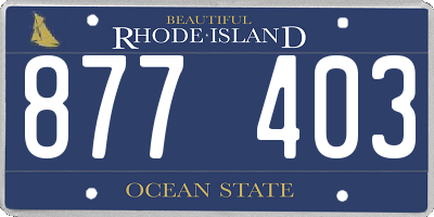 RI license plate 877403