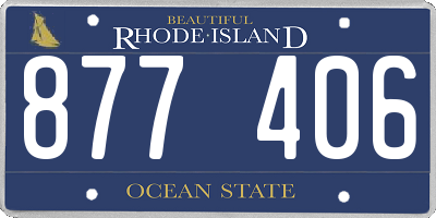 RI license plate 877406
