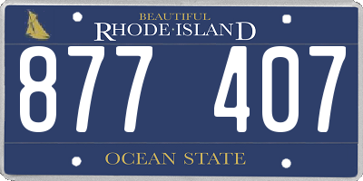 RI license plate 877407
