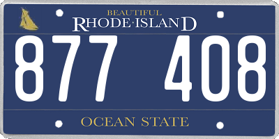 RI license plate 877408