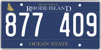 RI license plate 877409