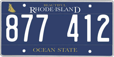 RI license plate 877412