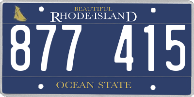 RI license plate 877415