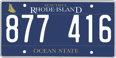 RI license plate 877416