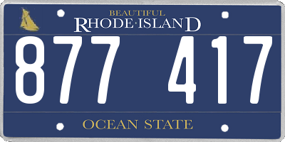 RI license plate 877417
