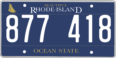 RI license plate 877418
