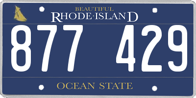 RI license plate 877429