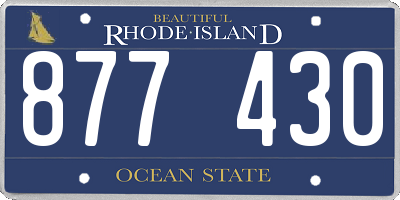RI license plate 877430