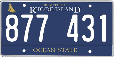 RI license plate 877431