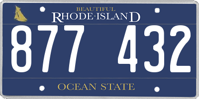 RI license plate 877432