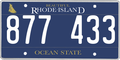 RI license plate 877433