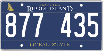 RI license plate 877435