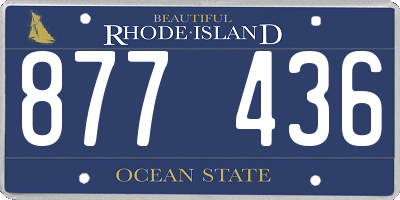 RI license plate 877436