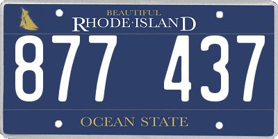 RI license plate 877437