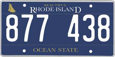 RI license plate 877438