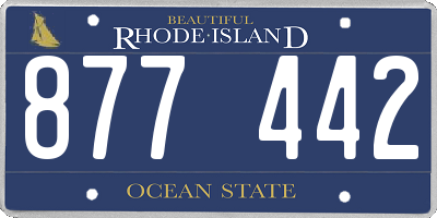 RI license plate 877442