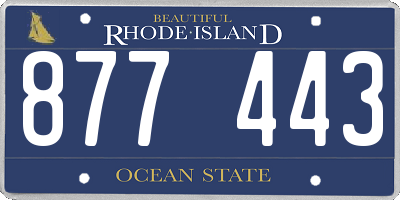 RI license plate 877443