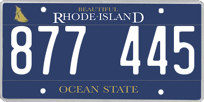 RI license plate 877445