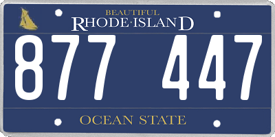 RI license plate 877447