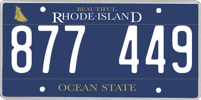 RI license plate 877449