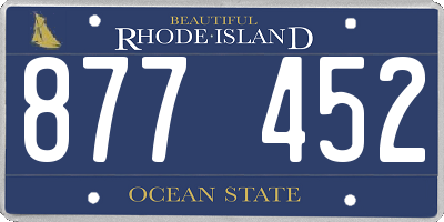 RI license plate 877452