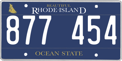 RI license plate 877454