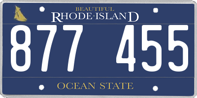 RI license plate 877455