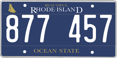 RI license plate 877457