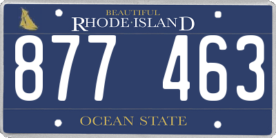 RI license plate 877463