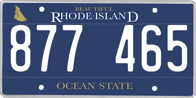 RI license plate 877465