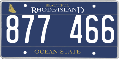 RI license plate 877466