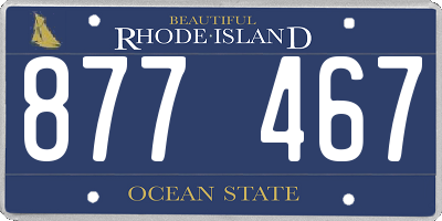 RI license plate 877467