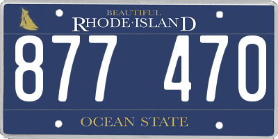 RI license plate 877470