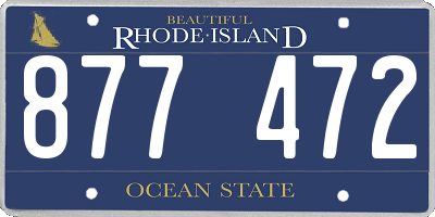 RI license plate 877472