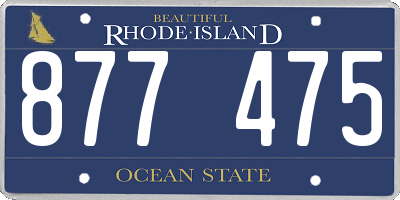RI license plate 877475