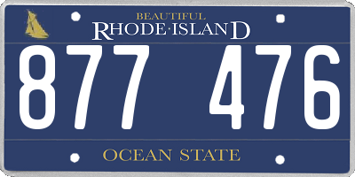 RI license plate 877476