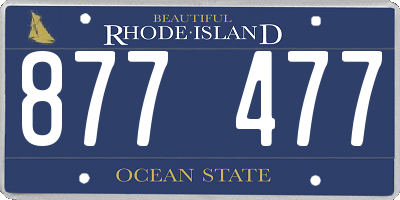 RI license plate 877477