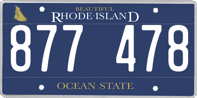 RI license plate 877478