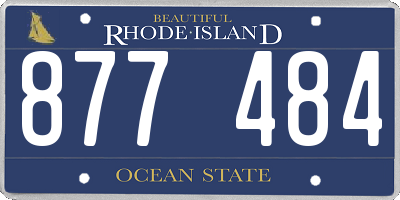 RI license plate 877484