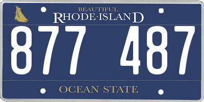 RI license plate 877487